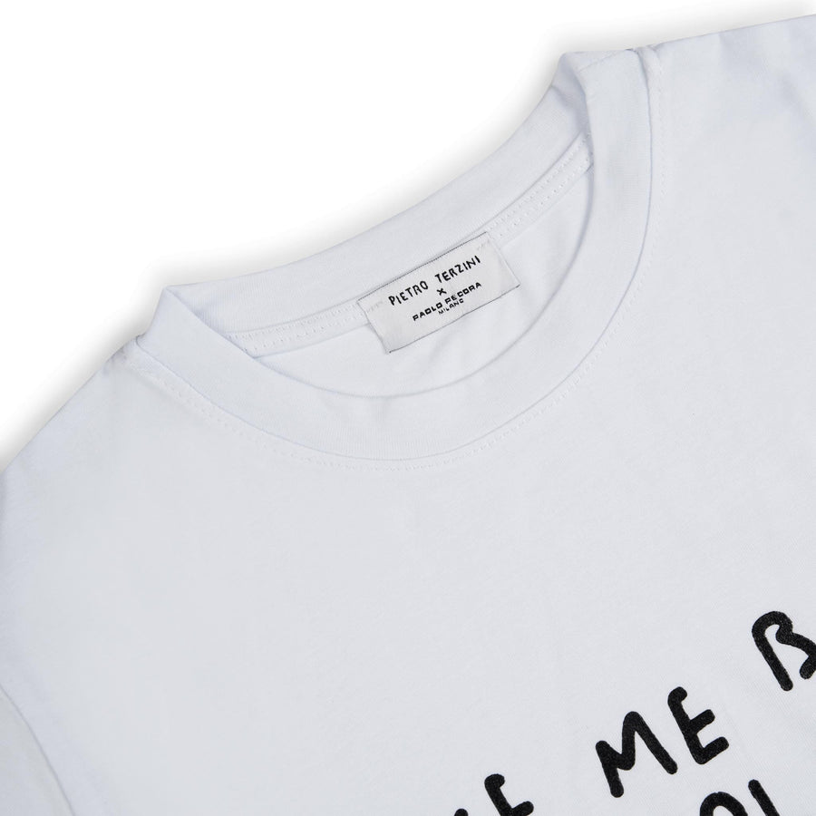 Paolo Pecora T-shirt in Jersey Bianca "Planet" by Pietro Terzini Offerte
