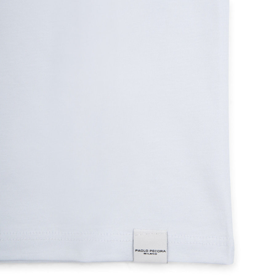 Paolo Pecora T-shirt in Jersey Bianca "Planet" by Pietro Terzini Offerte