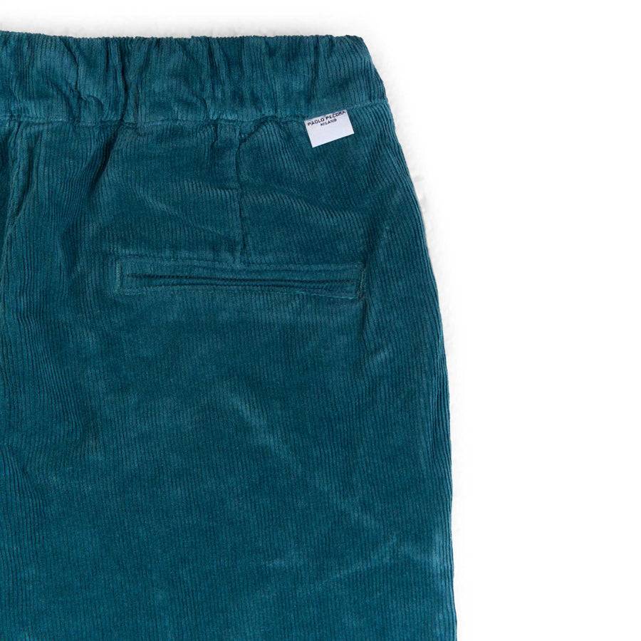 Paolo Pecora Pantaloni Chino Coulisse di Velluto Ottanio I Più Venduti