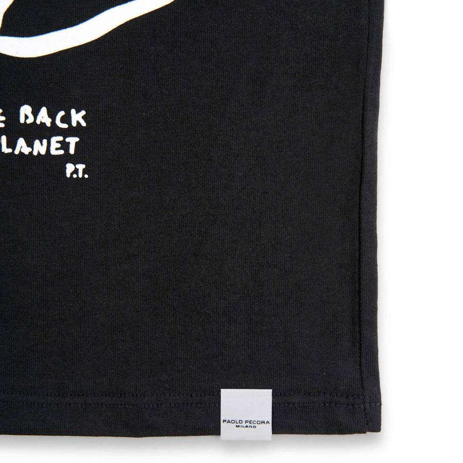 Paolo Pecora T-shirt in Jersey Nera "Space" by Pietro Terzini Negozio