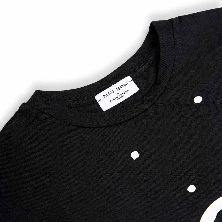 Paolo Pecora T-shirt in Jersey Nera "Space" by Pietro Terzini Negozio