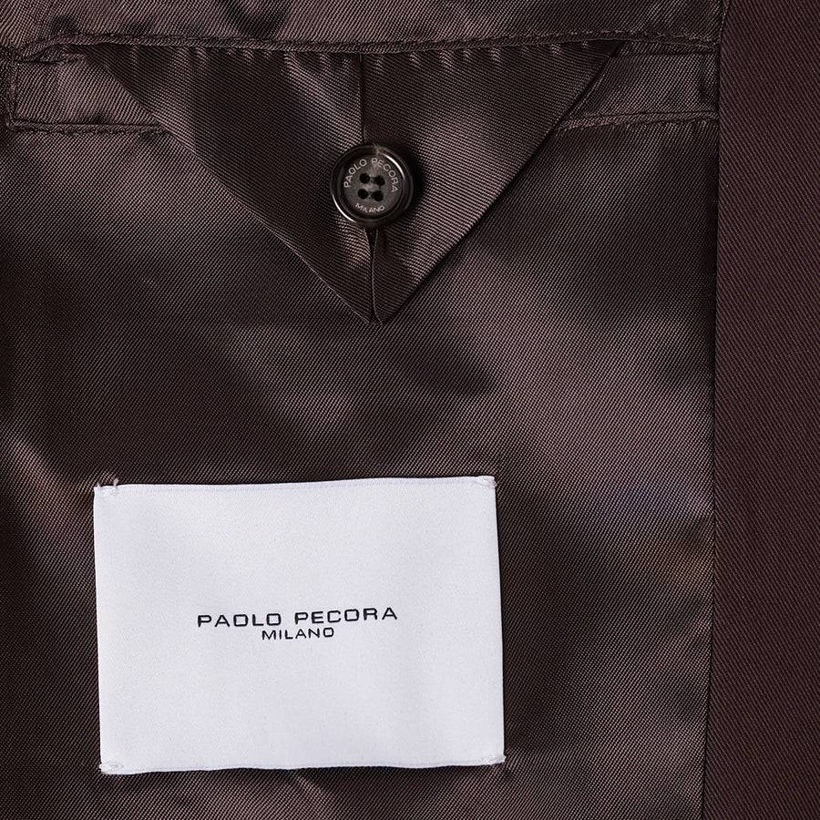 Paolo Pecora Blazer Monopetto in Cotone Fluido - Ebano Promozione Limitata