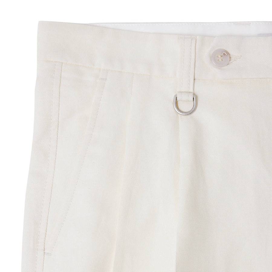 Paolo Pecora Bermuda Sartoriale in Tela di Cotone Lino - Bianco Prezzo Ridotto