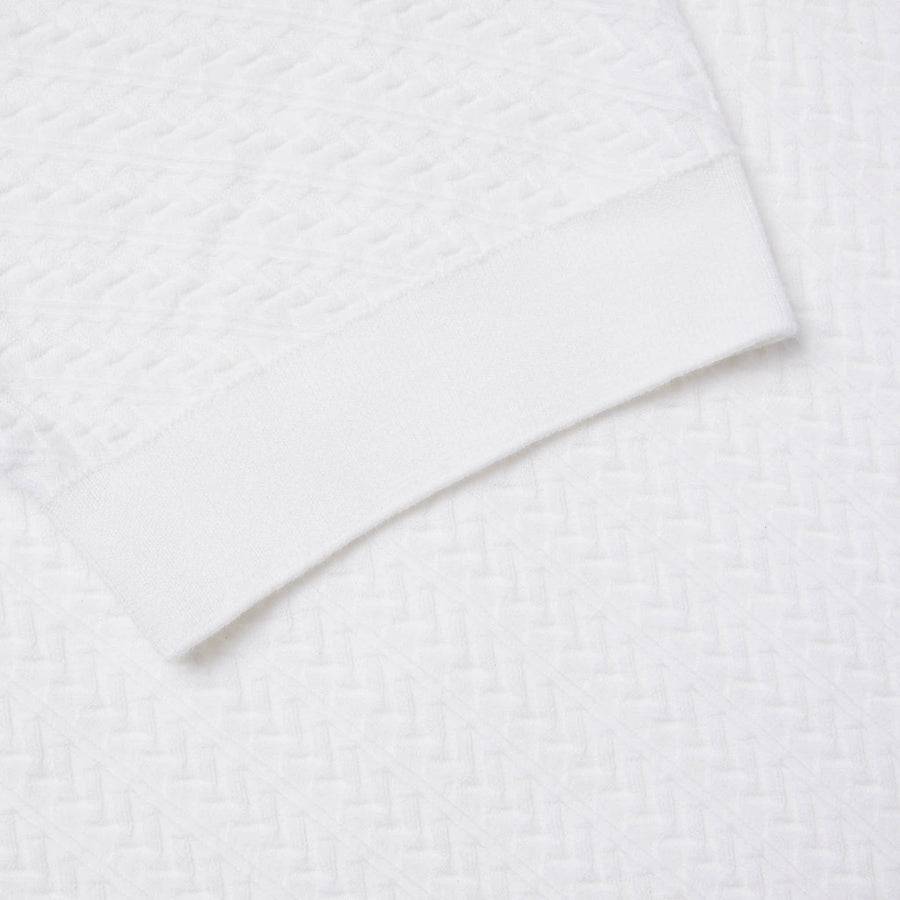 Paolo Pecora Maglia in Cotone Extrafine - Bianco Motivo Chevron I Più Venduti