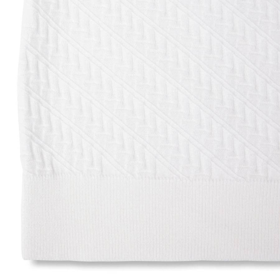 Paolo Pecora Maglia in Cotone Extrafine - Bianco Motivo Chevron I Più Venduti