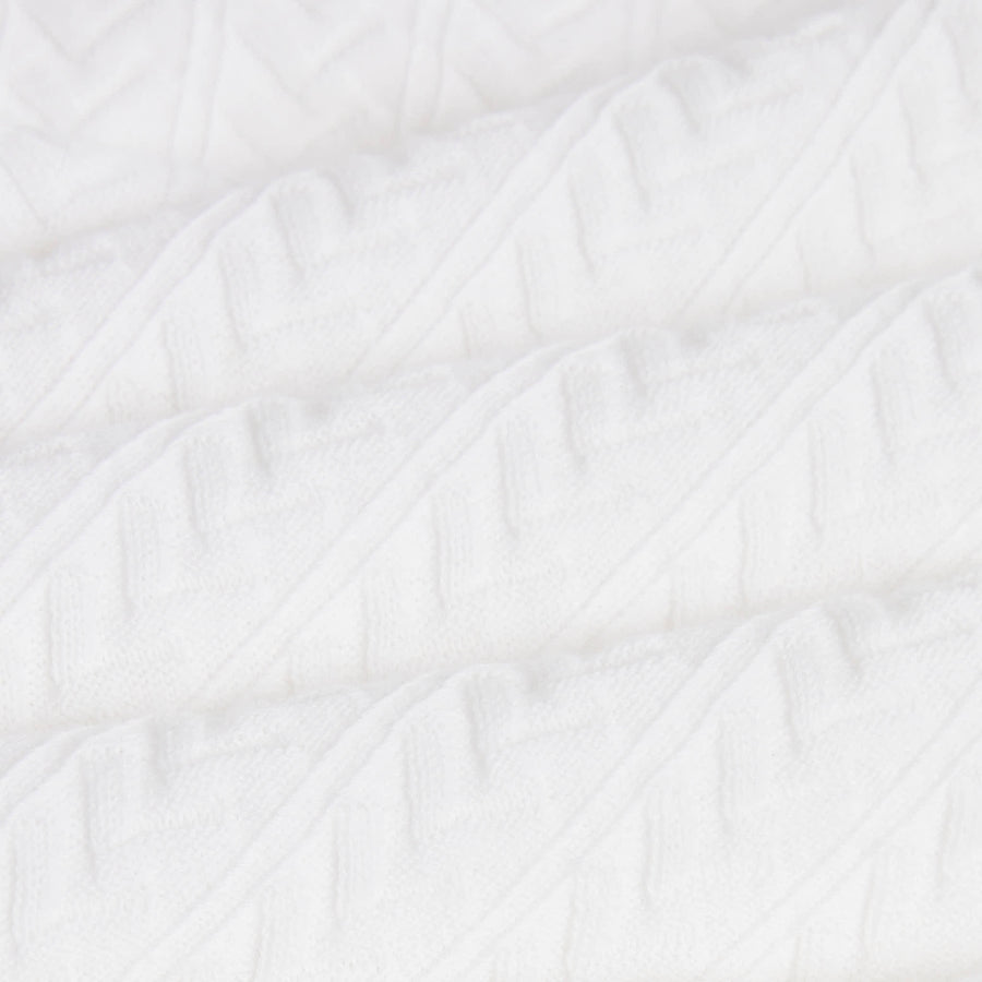 Paolo Pecora Maglia in Cotone Extrafine - Bianco Motivo Chevron I Più Venduti