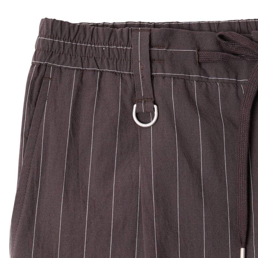 Paolo Pecora Pantalone Tela Seersucker Gessato - Ebano Vendite Flash