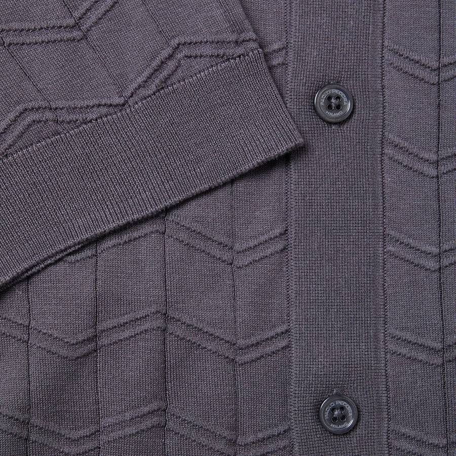Paolo Pecora Maglia in Seta Cotone Extrafine - Grigio Antracite Chevron Negozio