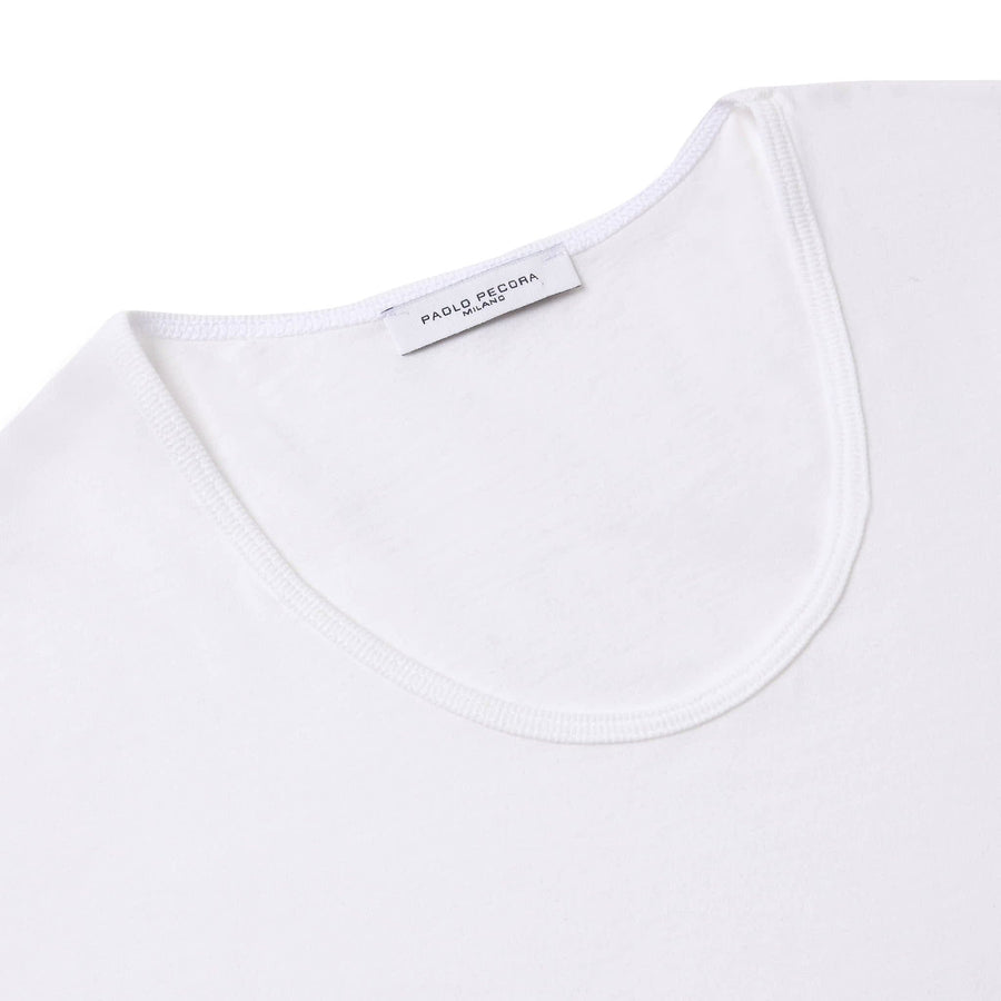 Paolo Pecora T-Shirt in Jersey Puro Cotone - Bianco In Saldo