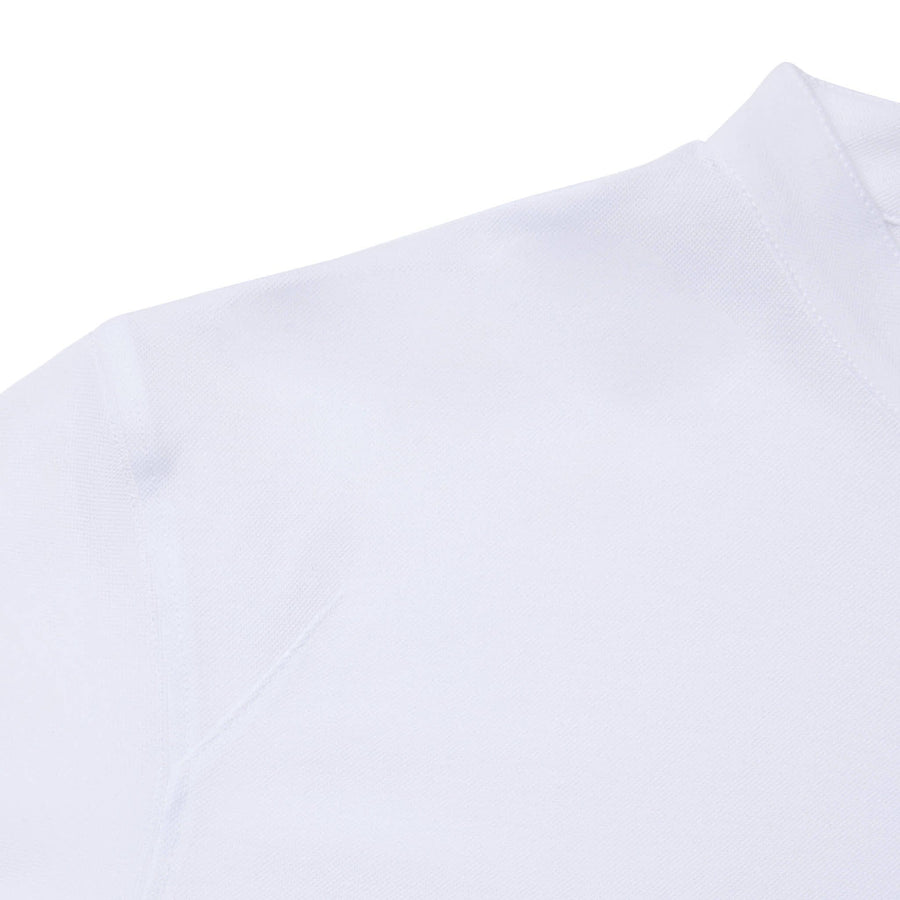 Paolo Pecora Polo Coreana in Cotone Piquet - Bianco Qualità Garantita