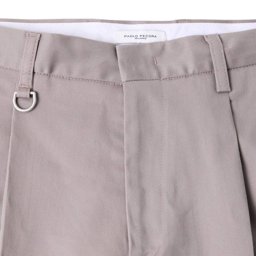 Paolo Pecora Chino Gabardina di Cotone Stretch - Tortora Negozi Online