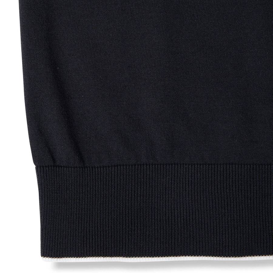 Paolo Pecora Maglia Girocollo in Cotone Extrafine - Nero con Dettagli Bianchi Smaltimento dello stoccaggio