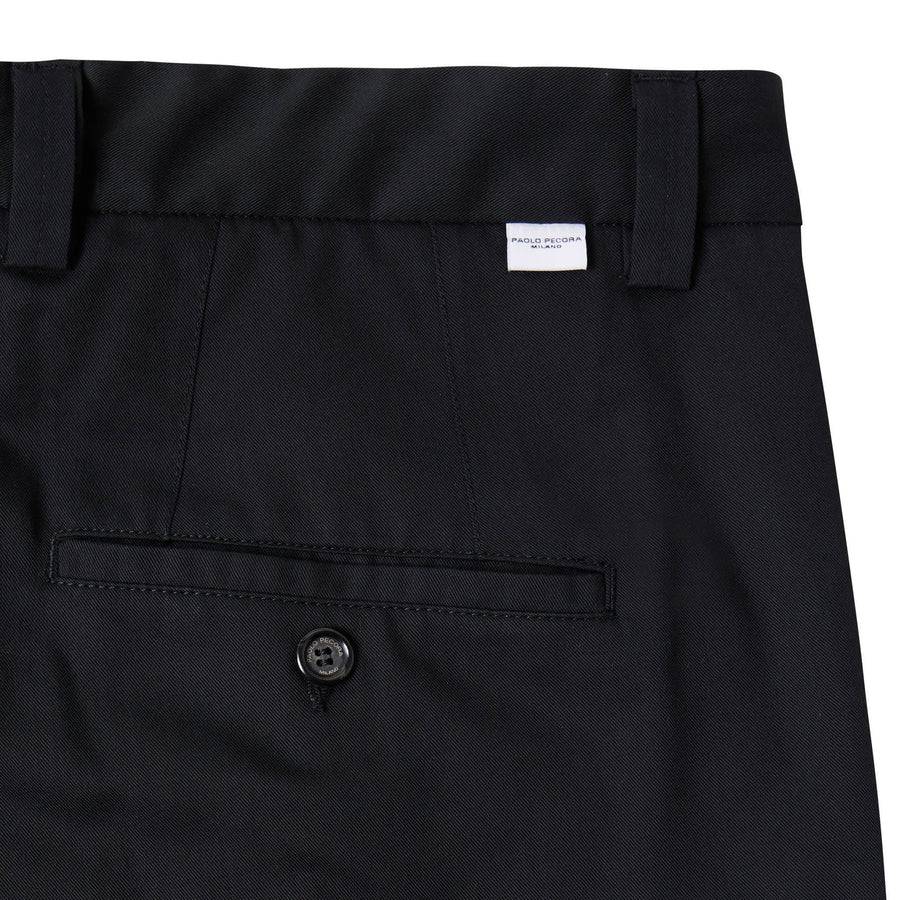 Paolo Pecora Chino Sartoriale in Tela Cotone - Nero Consegna Veloce
