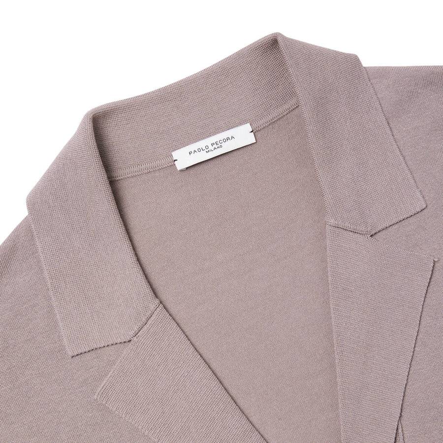 Paolo Pecora Cardigan Collo Giacca in Seta Cotone Extrafine - Tortora Affare Del Giorno