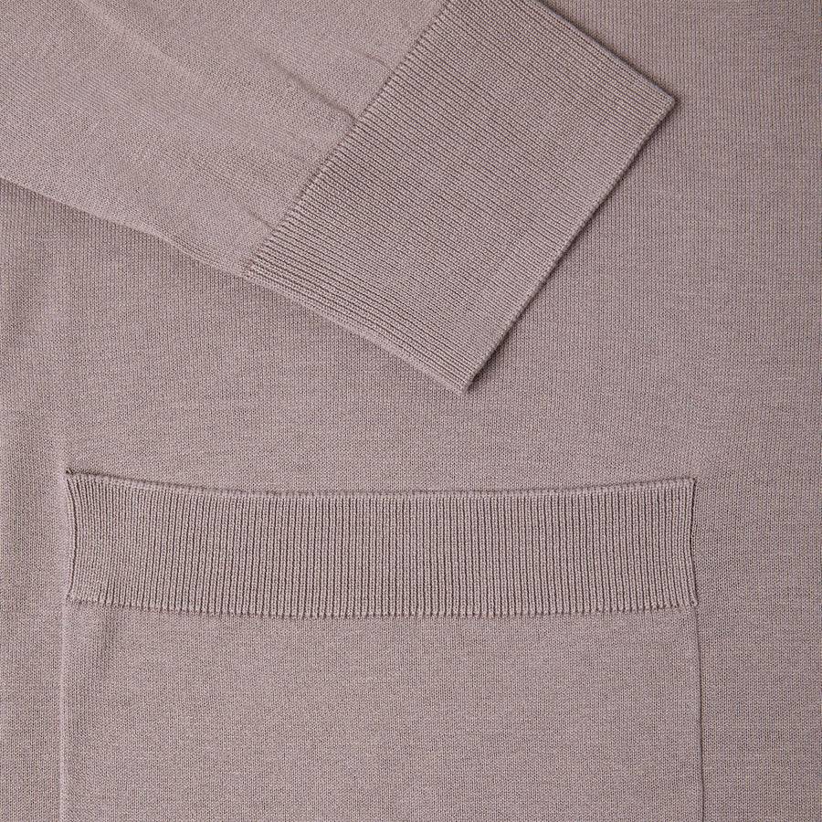 Paolo Pecora Cardigan Collo Giacca in Seta Cotone Extrafine - Tortora Affare Del Giorno