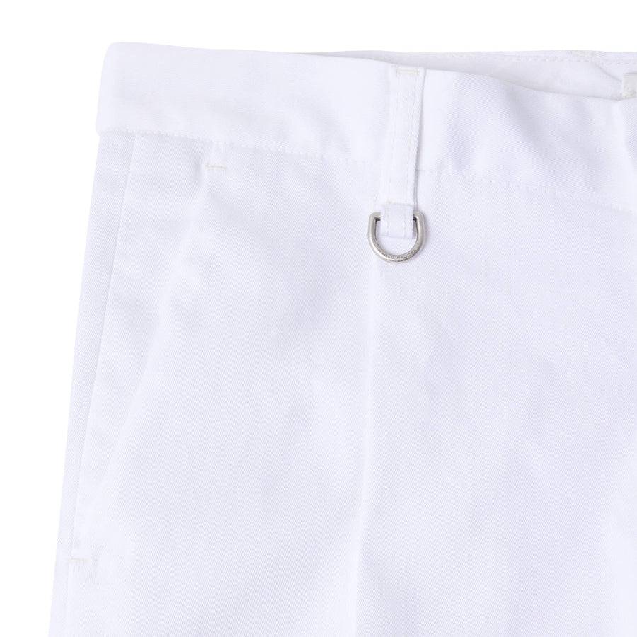 Paolo Pecora Chino Sartoriale in Gabardina di Cotone - Bianco Prezzo Ridotto
