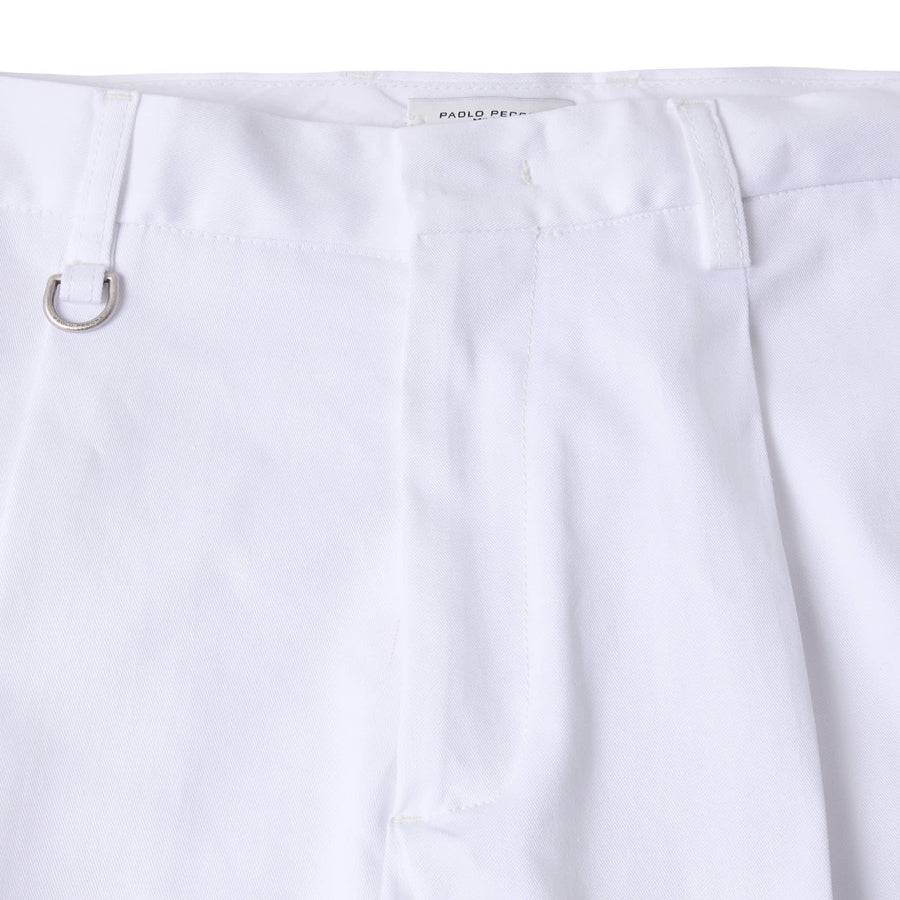 Paolo Pecora Chino Sartoriale in Gabardina di Cotone - Bianco Prezzo Ridotto