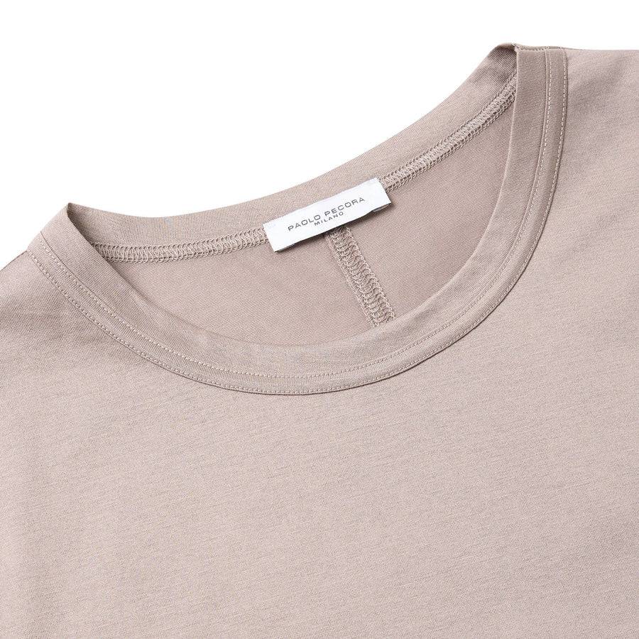 Paolo Pecora T-Shirt in Jersey Lucido - Tortora Sottocosto