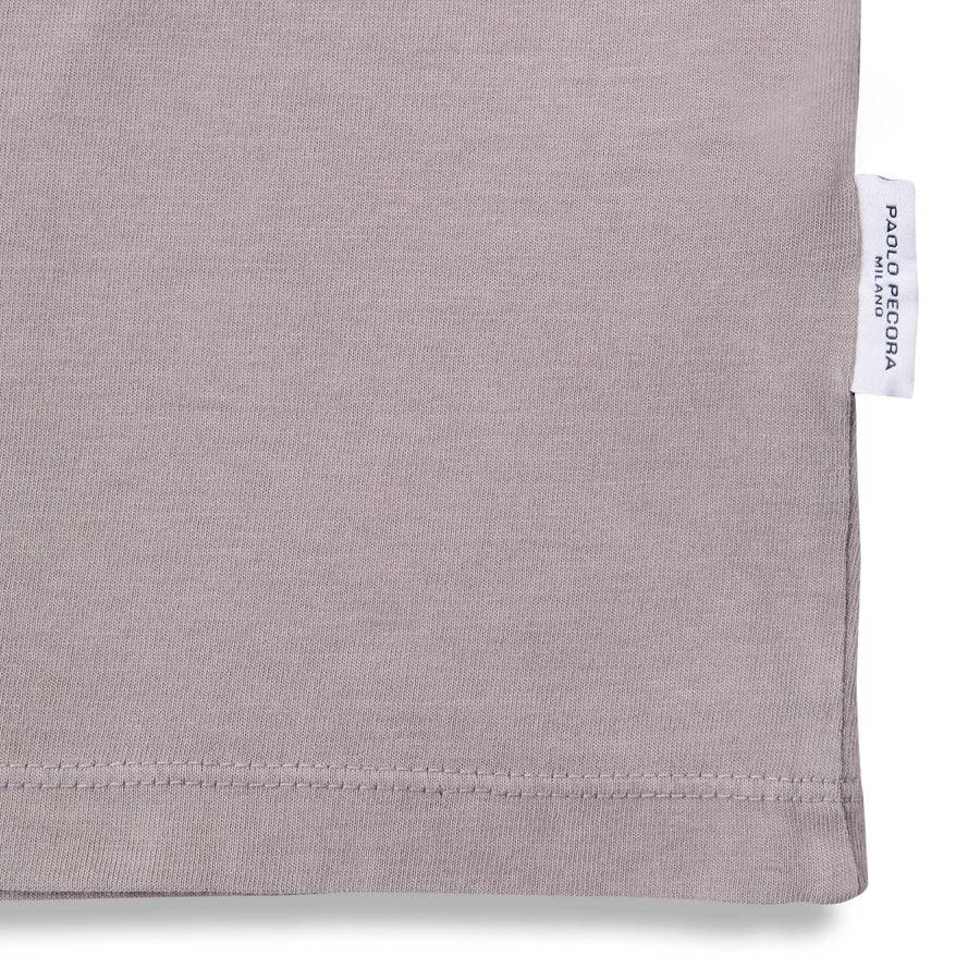 Paolo Pecora T-Shirt in Jersey Puro Cotone - Tortora Presa