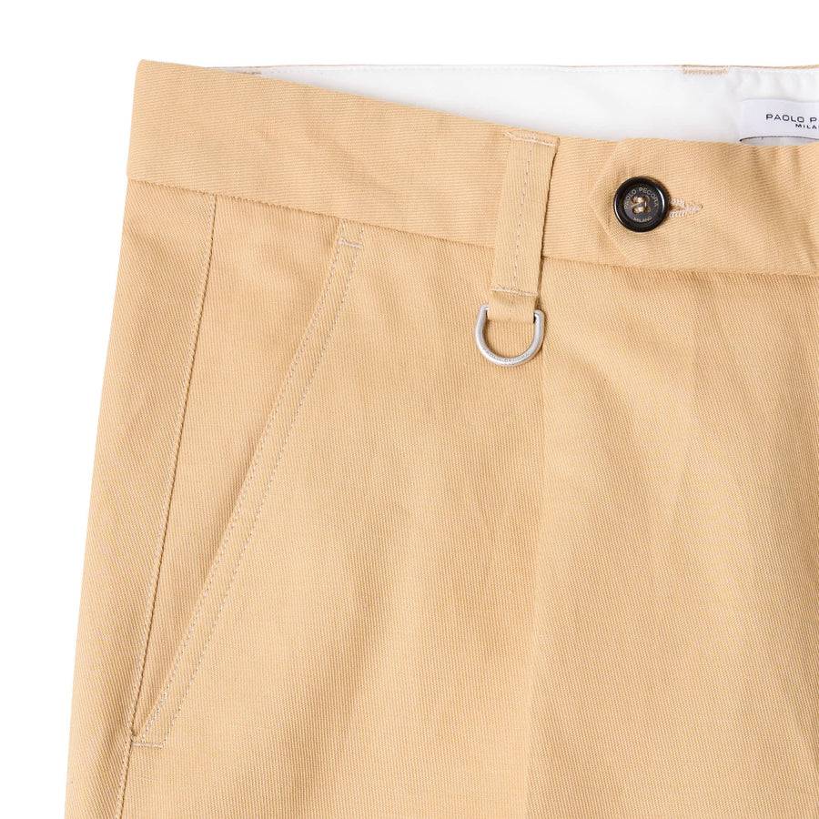 Paolo Pecora Chino in Tela di Cotone Lino - Curry Sconto