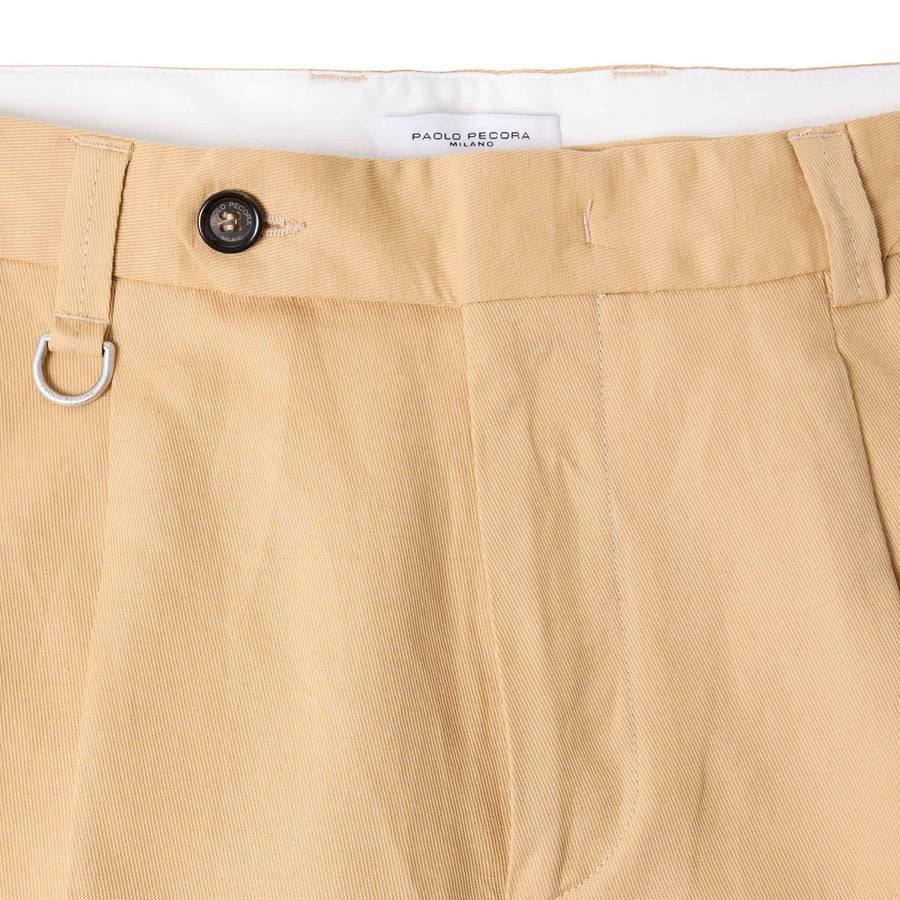 Paolo Pecora Chino in Tela di Cotone Lino - Curry Sconto