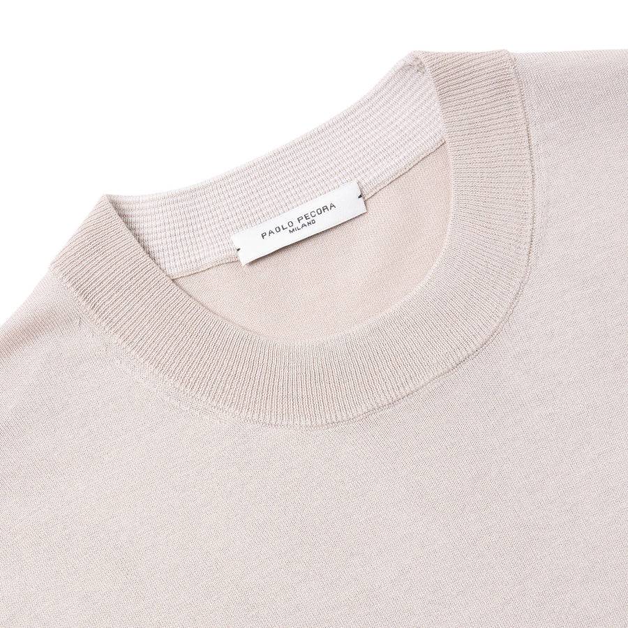 Paolo Pecora Maglia in Seta Cotone Extrafine - Eleganza Sabbia Online