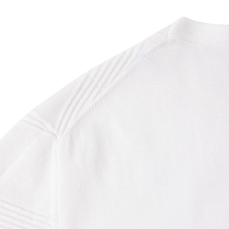 Paolo Pecora Maglia in Cotone Crepe Extrafine - Bianco Motivo Diagonale Offerte