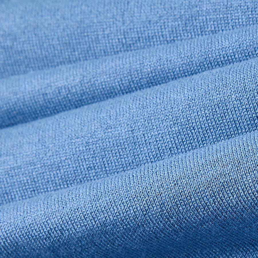 Paolo Pecora Polo in Seta Cotone Extrafine - Azzurro Polvere Saldi Di Fabbrica