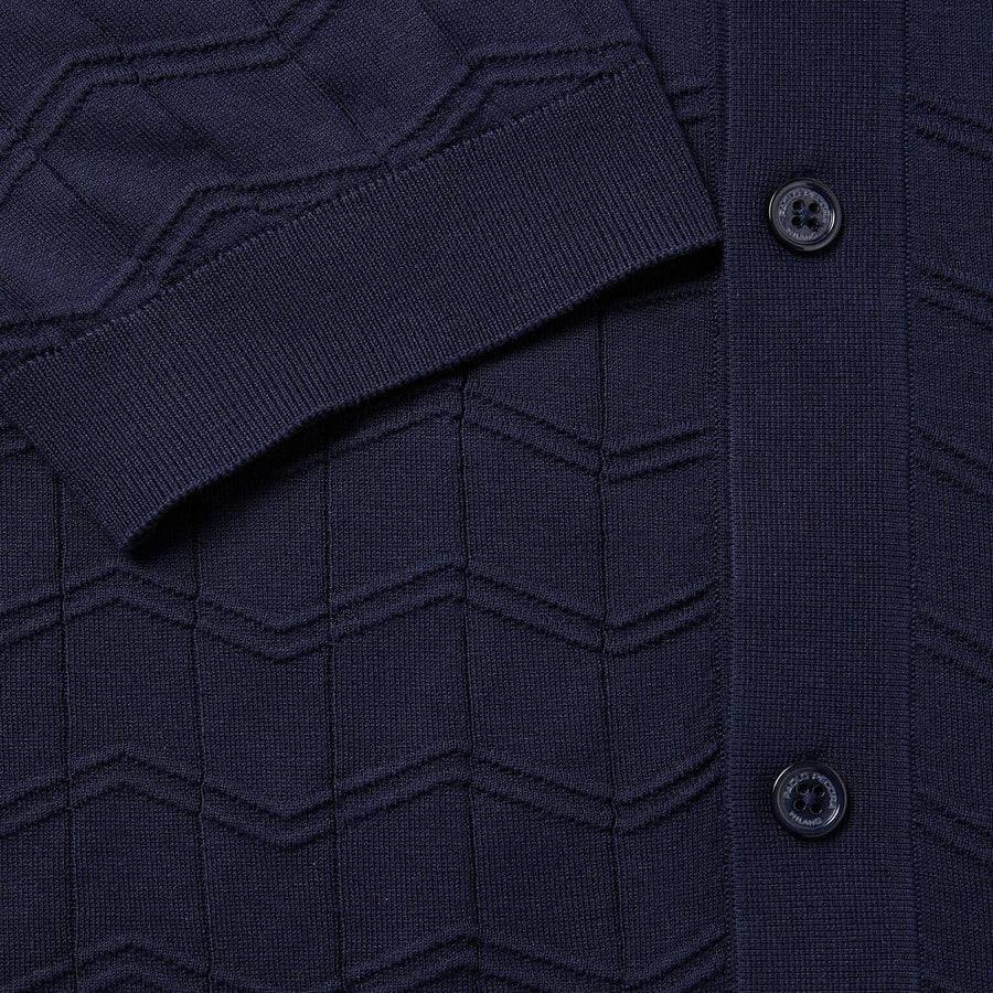 Paolo Pecora Polo Manica Corta in Seta Cotone Extrafine - Blu Navy Negozio