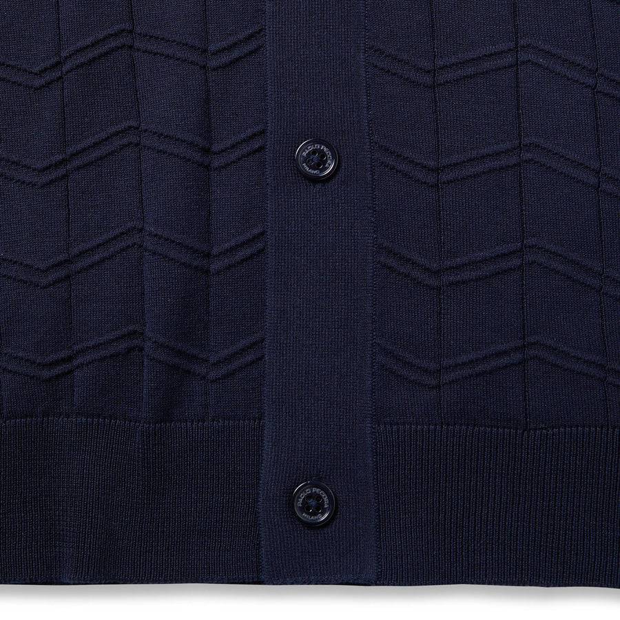 Paolo Pecora Polo Manica Corta in Seta Cotone Extrafine - Blu Navy Negozio