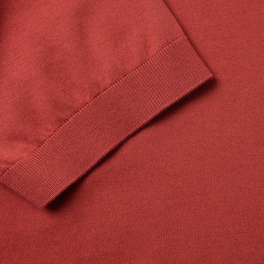 Paolo Pecora Polo Manica Corta in Puro Cotone Extrafine - Rosso Granata Moda