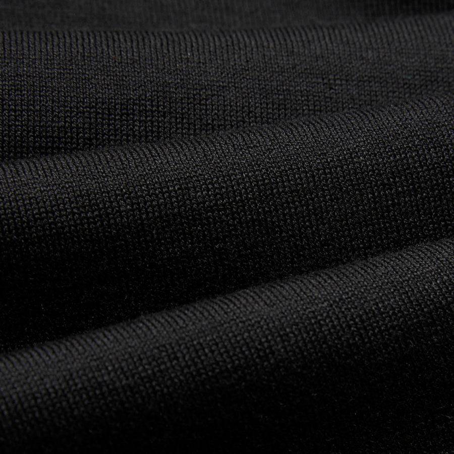 Paolo Pecora Polo in Maglia Nera di Seta Cotone Extrafine In Linea