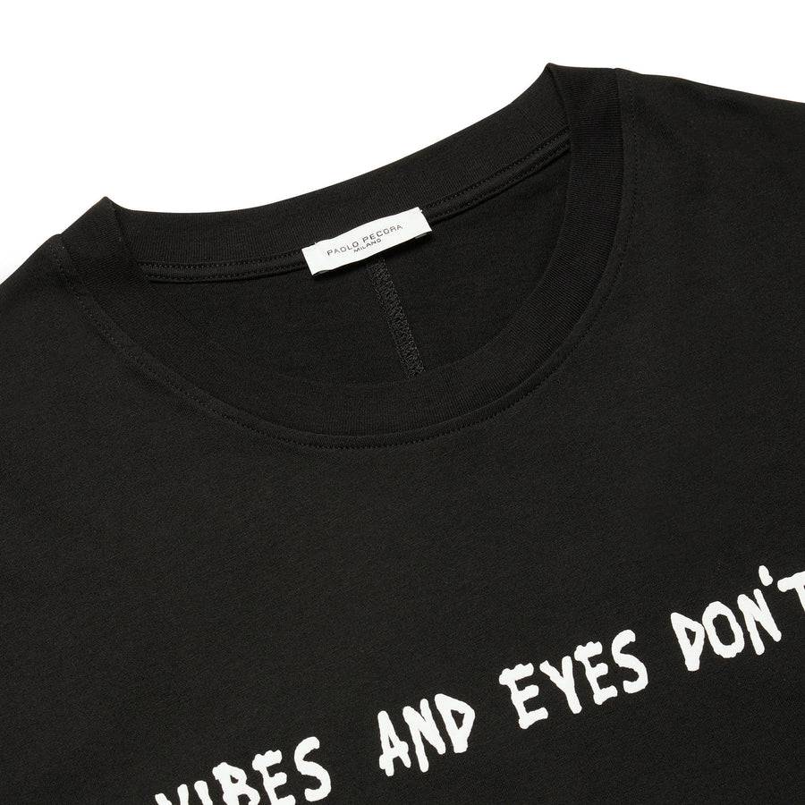 Paolo Pecora T-shirt in Jersey Nero "Vibes" by Pietro Terzini Qualità