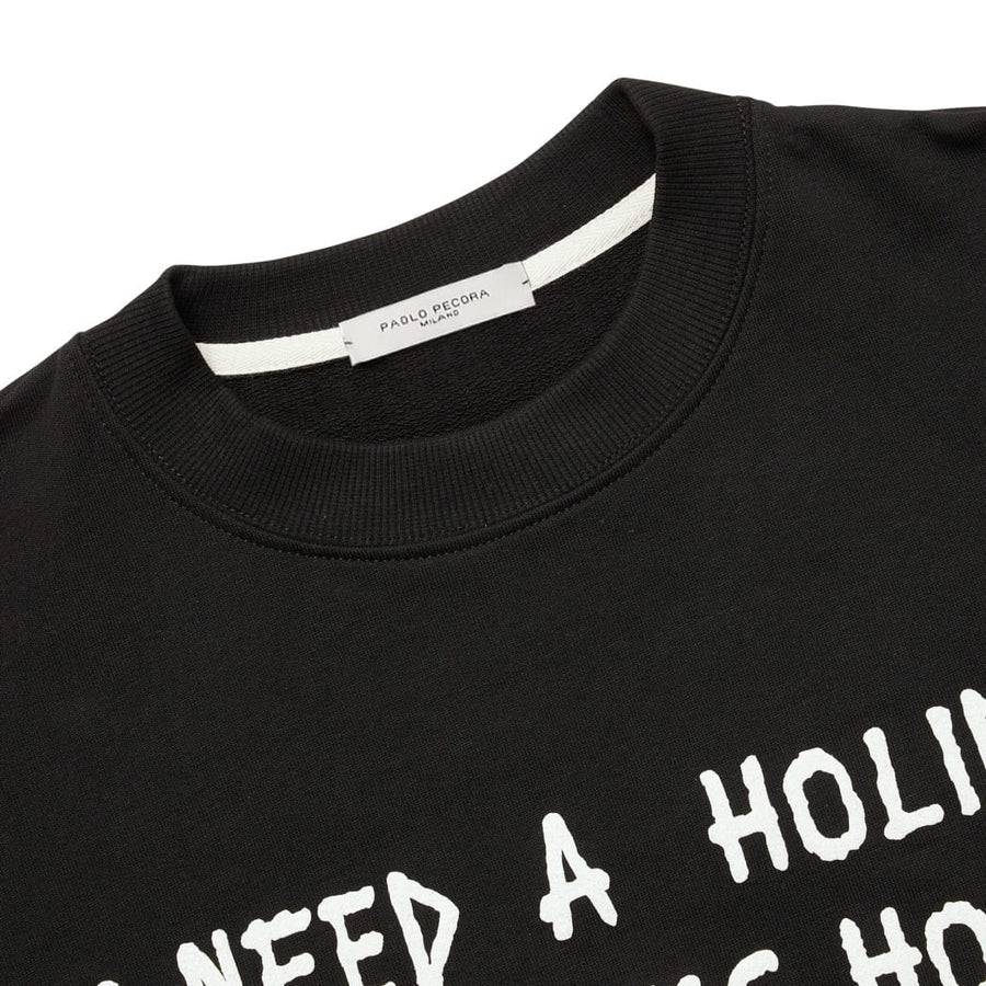 Paolo Pecora Felpa Nera "Holiday" by Pietro Terzini Spedizione Gratuita