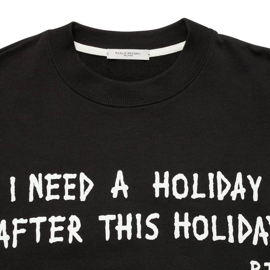 Paolo Pecora Felpa Nera "Holiday" by Pietro Terzini Spedizione Gratuita