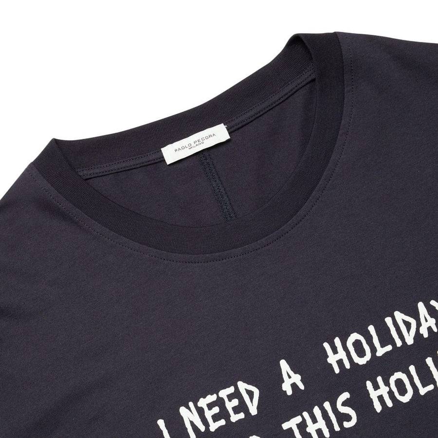 Paolo Pecora T-shirt Blu Navy "Holiday" by Pietro Terzini Pezzi Unici