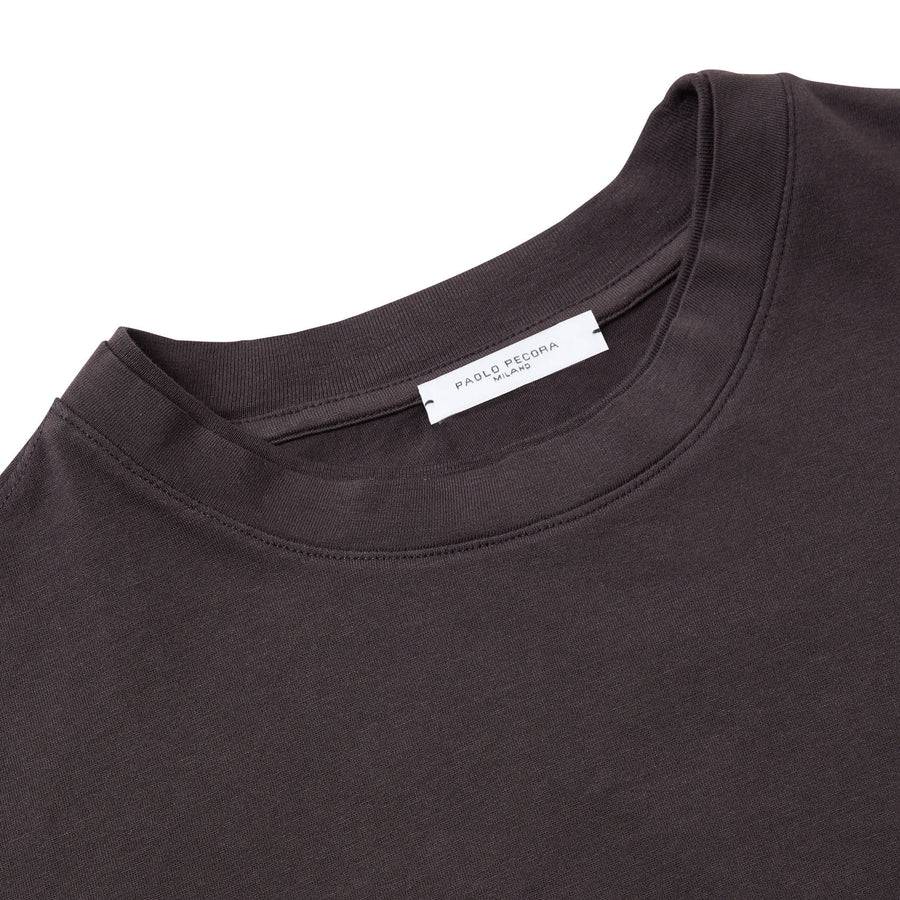 Paolo Pecora T-Shirt in Jersey Puro Cotone - Ebano Qualità Garantita