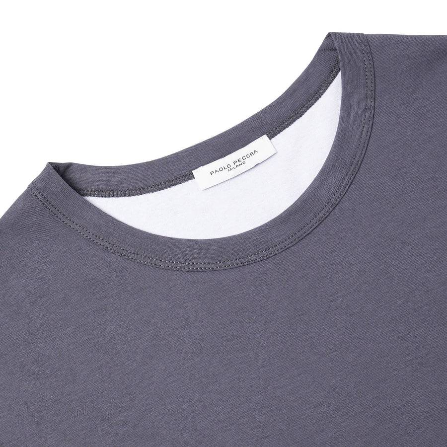 Paolo Pecora T-Shirt in Jersey Extrafine - Grigio Antracite Negozi Online