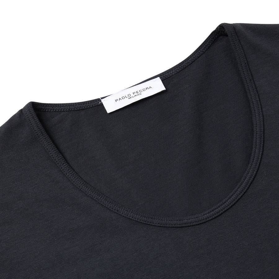 Paolo Pecora T-Shirt in Jersey Cotone - Nero Acquista Ora