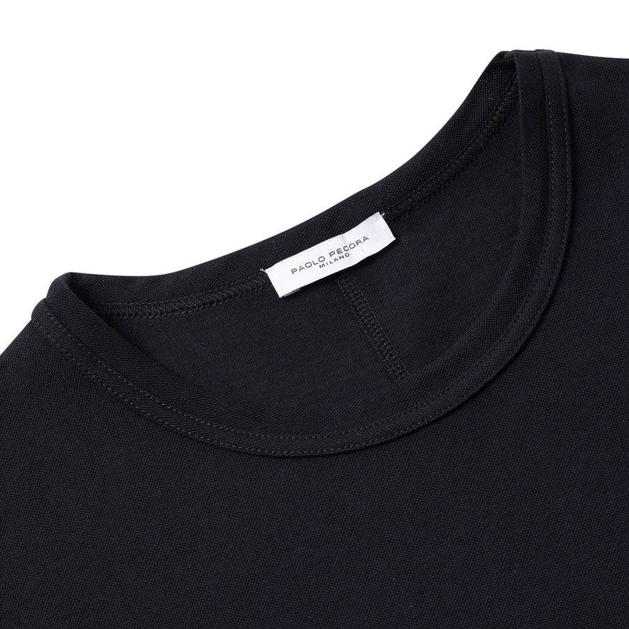 Paolo Pecora T-Shirt in Piquet Extrafine - Nera Consegna Veloce