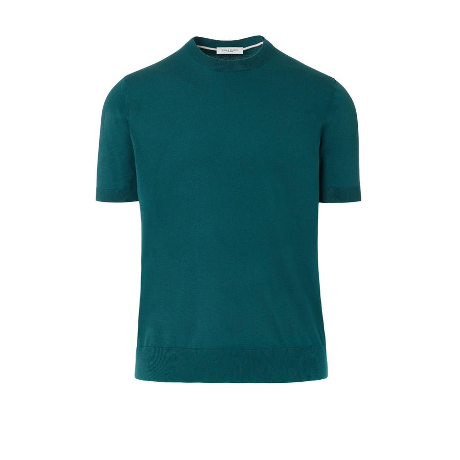 Paolo Pecora Maglia Puro Cotone Extrafine - Verde Promozione Limitata