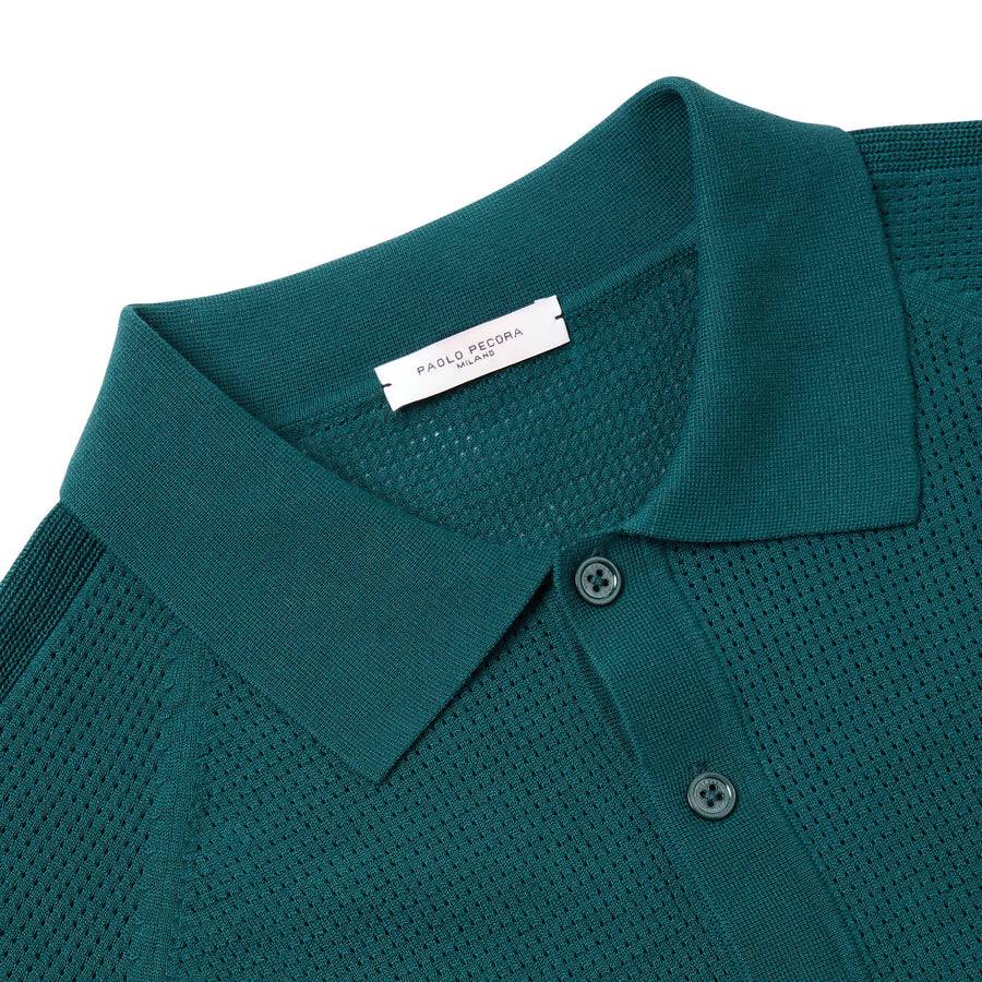 Paolo Pecora Maglia in Cotone Crepe Extrafine - Verde Malachite Fino Al -60%