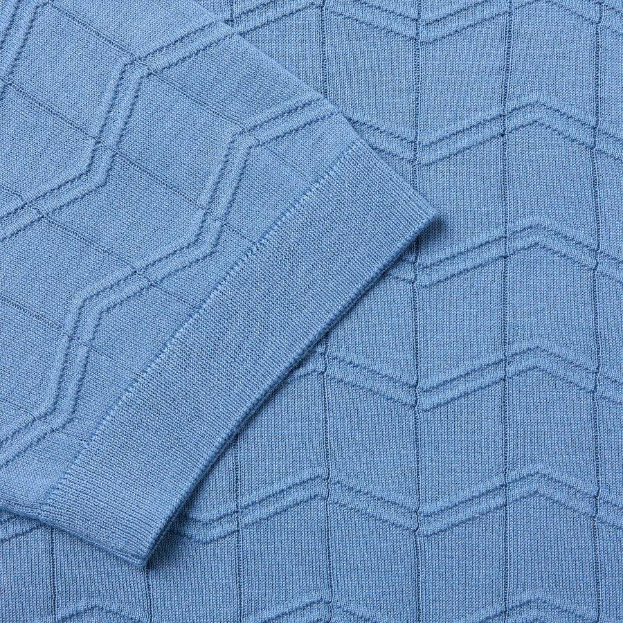 Paolo Pecora Maglia Chevron Seta Cotone- Azzurro Shopping Online