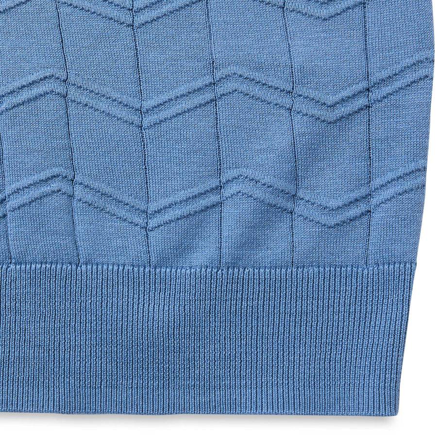 Paolo Pecora Maglia Chevron Seta Cotone- Azzurro Shopping Online