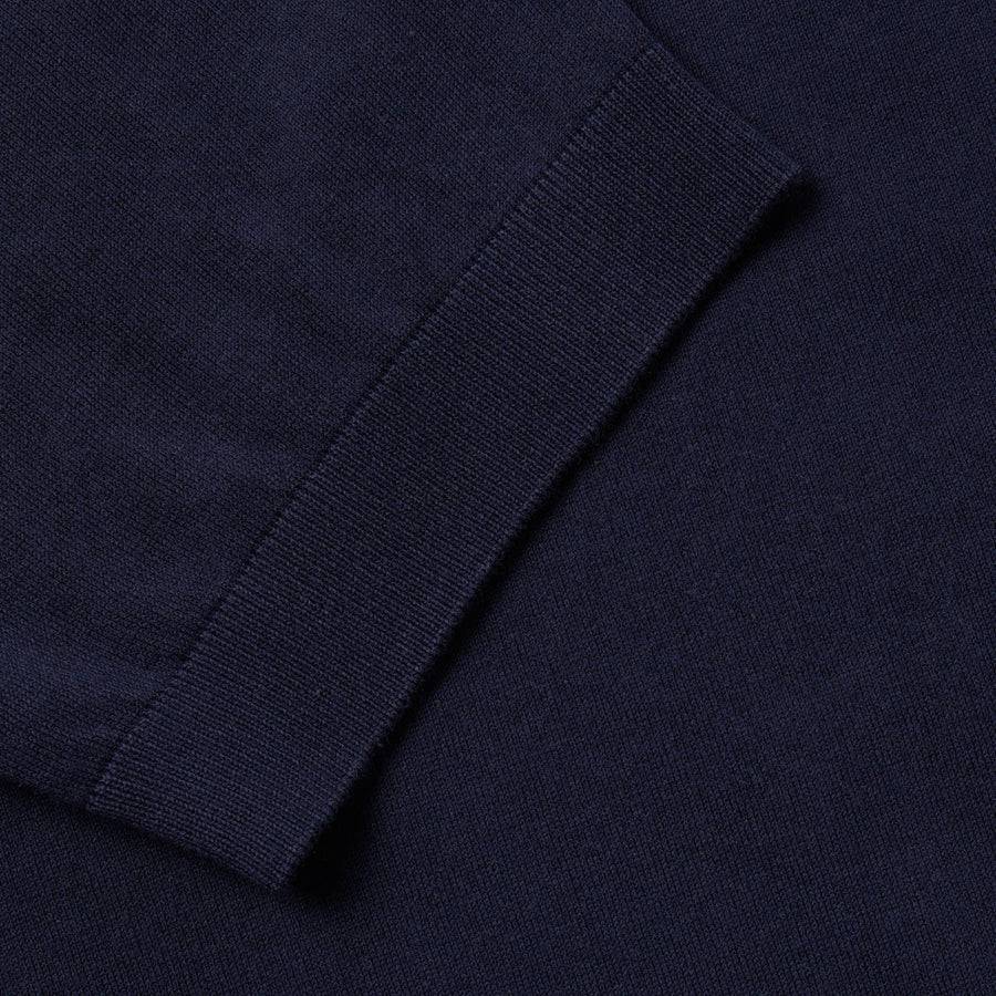 Paolo Pecora Maglia Girocollo in Puro Cotone Extrafine - Blu Navy Prezzo Ridotto