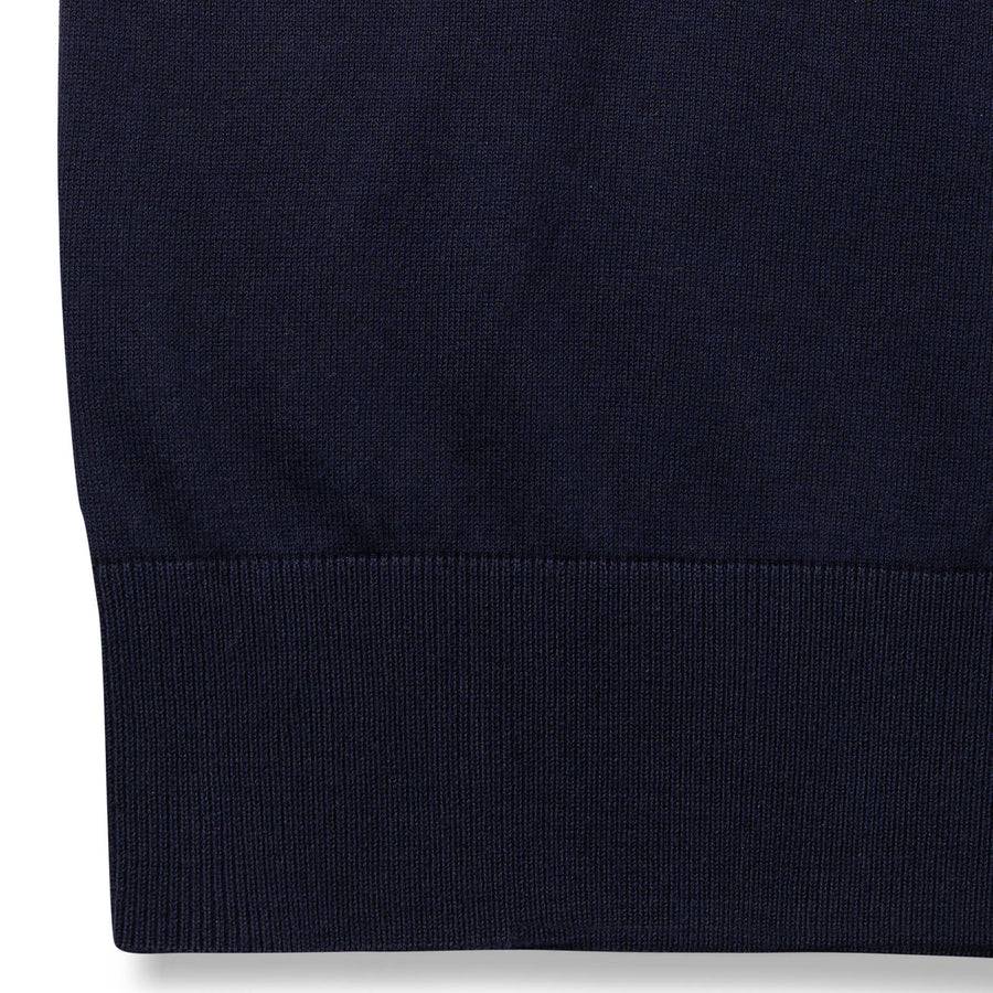 Paolo Pecora Maglia Girocollo in Puro Cotone Extrafine - Blu Navy Prezzo Ridotto