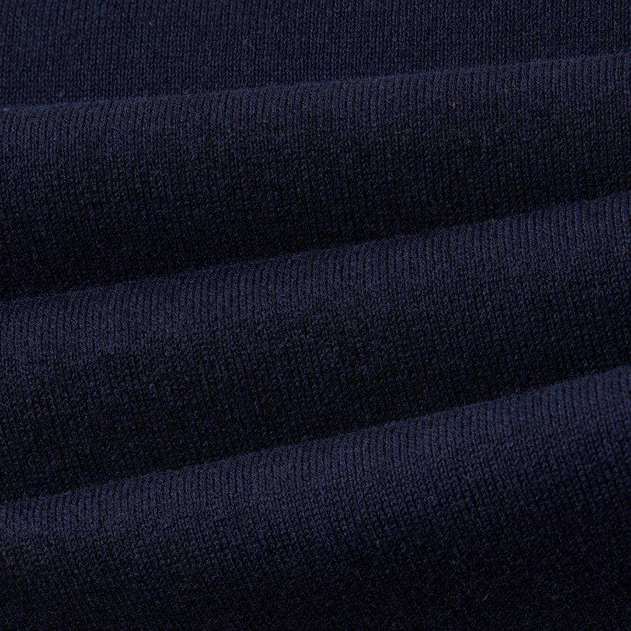 Paolo Pecora Maglia Girocollo in Puro Cotone Extrafine - Blu Navy Prezzo Ridotto