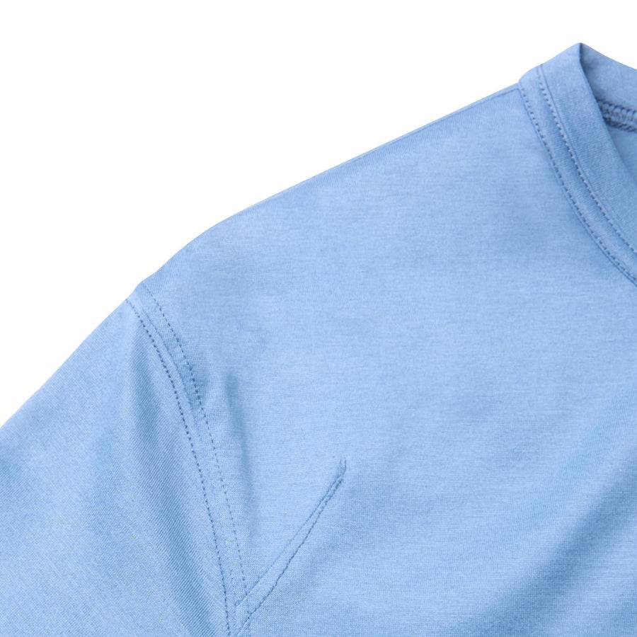 Paolo Pecora T-Shirt in Jersey Lucido - Azzurro Polvere Presa