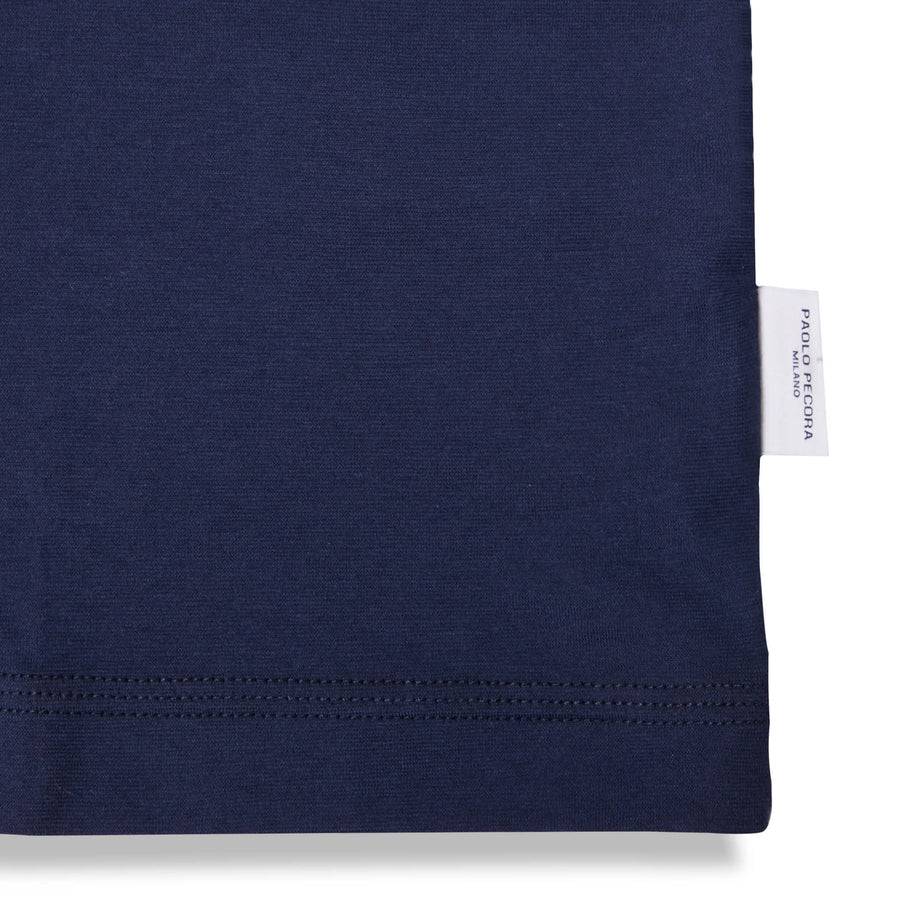 Paolo Pecora T-Shirt in Jersey e Contrasti - Blu Navy Sconto