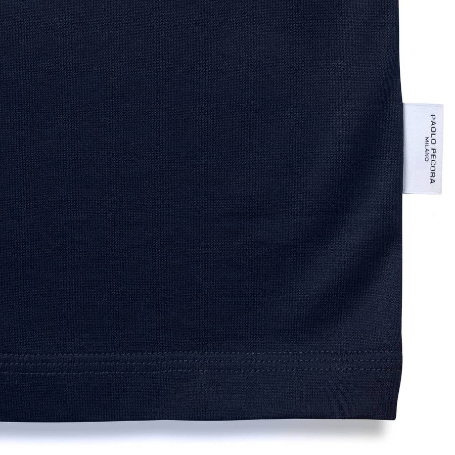 Paolo Pecora T-Shirt in Jersey Lucido - Blu Navy Offerta